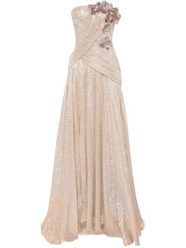 Robe longue Orchid à broderies - Oscar de la Renta - Modalova