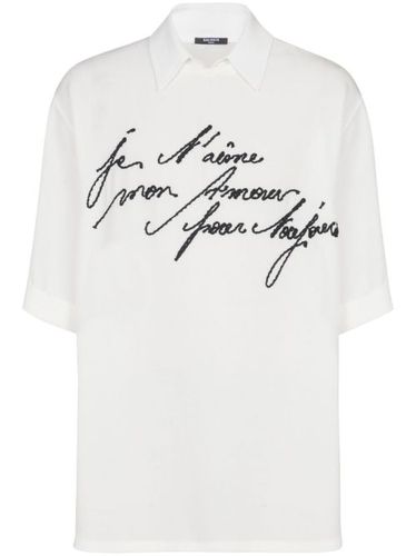 Polo Love Letter à broderies - Balmain - Modalova