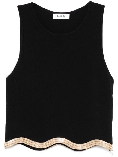 SANDRO haut crop à sequins - Noir - SANDRO - Modalova