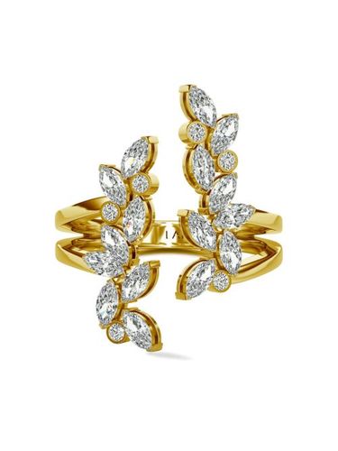 Bague Veto Open Petal en 18ct pavée de diamants - Lark & Berry - Modalova