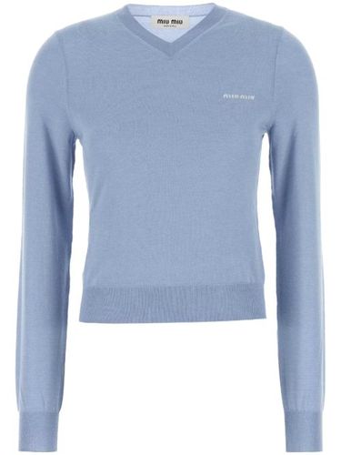 Miu Miu pull à col v - Bleu - Miu Miu - Modalova