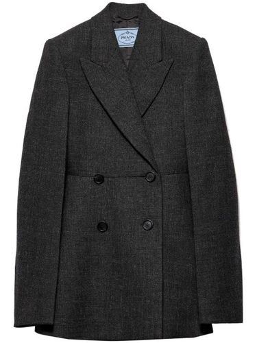 Manteau en laine à boutonnière croisée - Prada - Modalova