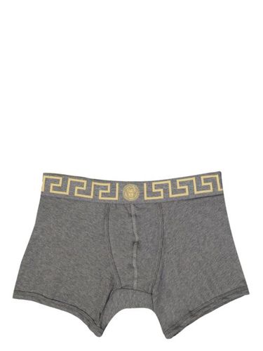 Versace boxer à bande Greca - Gris - Versace - Modalova