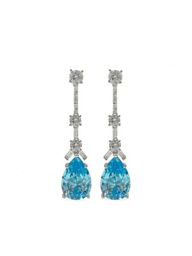 Boucles d'oreilles pendantes Aquamarine - Juwelina Paris - Modalova