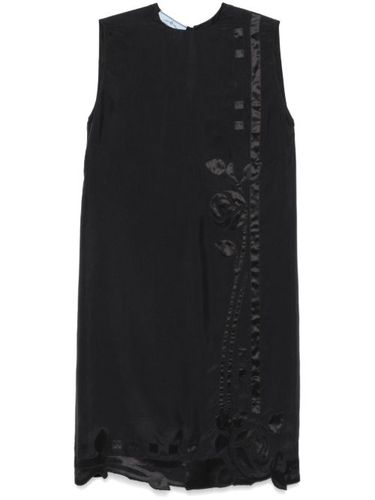 Robe mi-longue à appliqué floral - Prada - Modalova