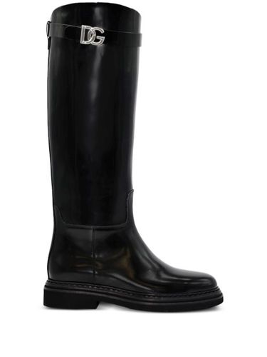 Bottines à plaque logo - Dolce & Gabbana - Modalova