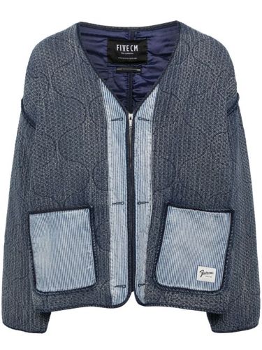 Veste matelassée en jean à col v - FIVE CM - Modalova