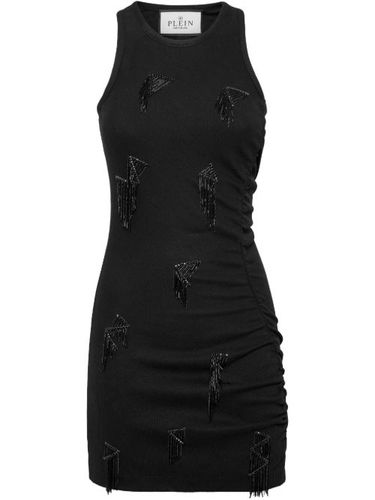 Robe courte nervurée à détails de franges - Philipp Plein - Modalova