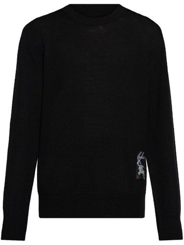 Pull en maille à patch logo - Burberry - Modalova