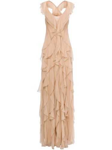 Robe longue volantée - Alberta Ferretti - Modalova