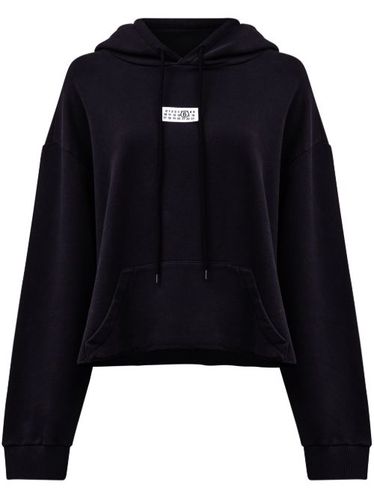 Hoodie crop à logo numéros - MM6 Maison Margiela - Modalova