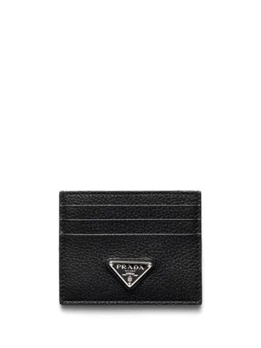 Porte-cartes à plaque logo triangulaire en émail - Prada - Modalova