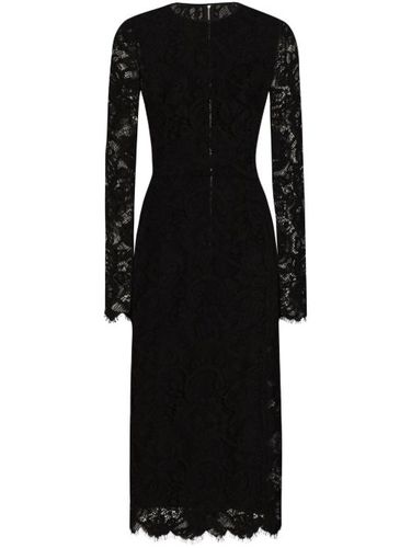 Robe mi-longue à fleurs en dentelle - Dolce & Gabbana - Modalova