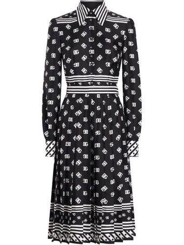 Robe mi-longue à logo imprimé - Dolce & Gabbana - Modalova