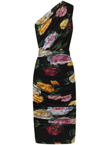 Robe mi-longue à fleurs - Dolce & Gabbana - Modalova