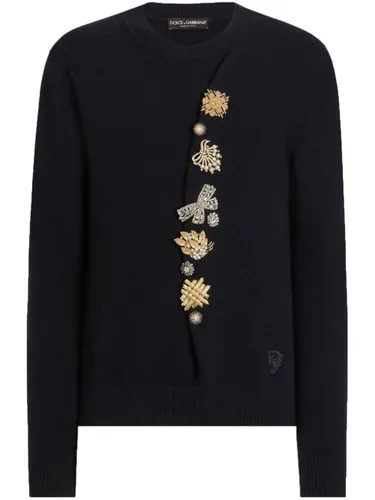Pull à détail de broche - Dolce & Gabbana - Modalova