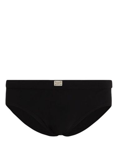 Slip de bain à plaque logo - Dolce & Gabbana - Modalova