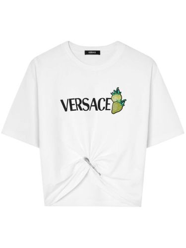 T-shirt crop Strawberry Garden Safety Pin - Versace - Modalova