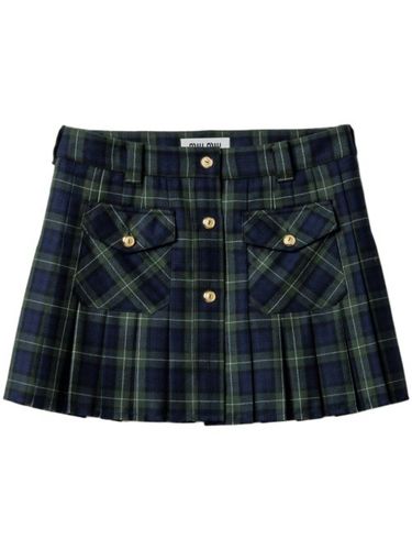Minijupe plissée à motif tartan - Miu Miu - Modalova