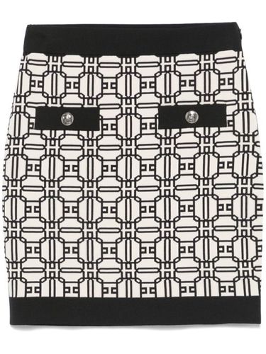 Jupe courte à logo jacquard - Elisabetta Franchi - Modalova