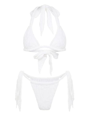 Bas de bikini noué à motif en jacquard - Let's Swim - Modalova
