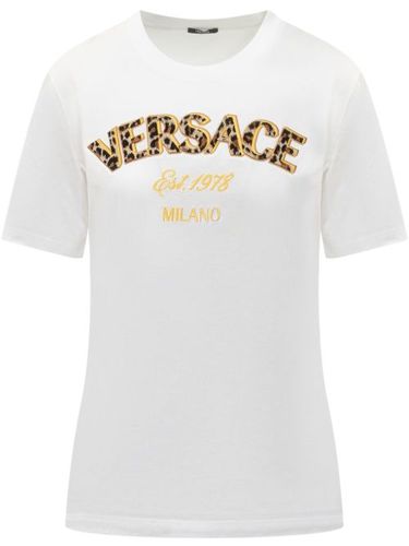 T-shirt à logo brodé - Versace - Modalova