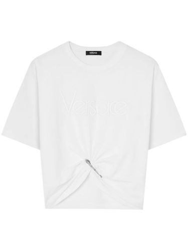 T-shirt à logo brodé - Versace - Modalova