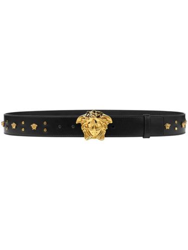 Ceinture La Medusa en cuir à clous - Versace - Modalova