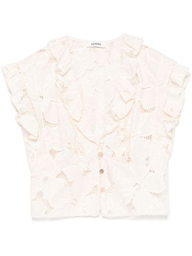 Haut crop à broderies - SANDRO - Modalova