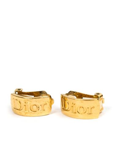 Boucles d'oreilles à logo gravé (1990) - Christian Dior Pre-Owned - Modalova