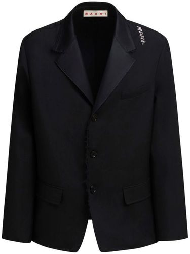 Marni blazer à logo brodé - Noir - Marni - Modalova