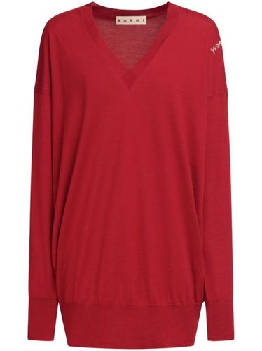 Marni pull à col v - Rouge - Marni - Modalova