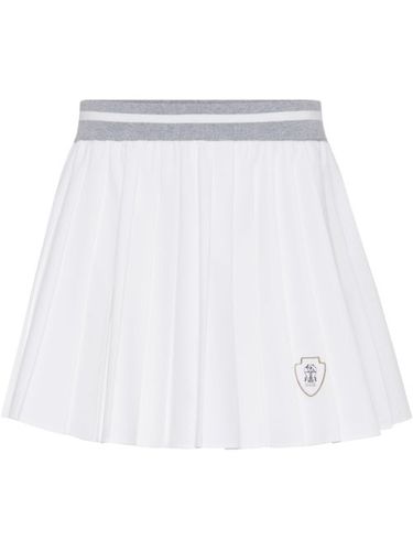 Jupe mi-longue plissée à patch logo - Brunello Cucinelli - Modalova