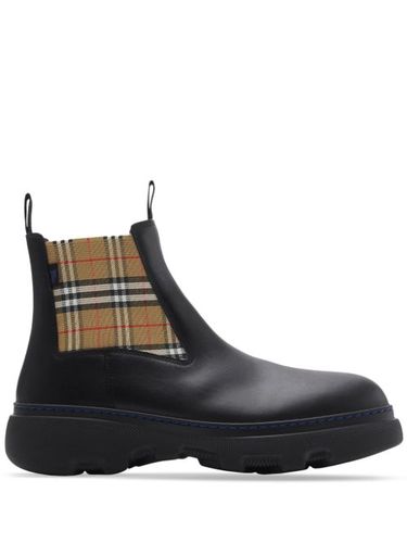 Bottines en cuir à carreaux - Burberry - Modalova