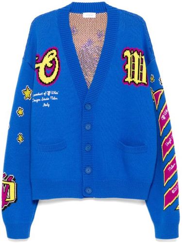 Cardigan en maille intarsia - Off-White - Modalova