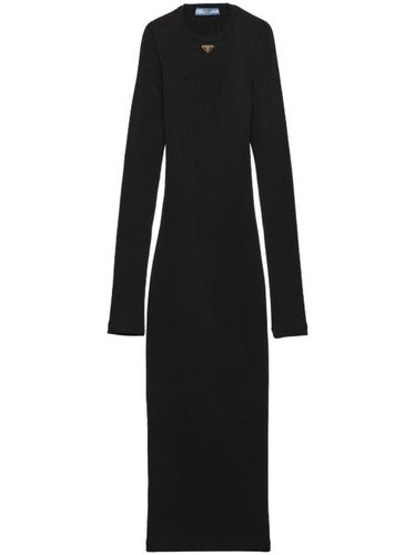 Robe mi-longue en maille nervurée - Prada - Modalova