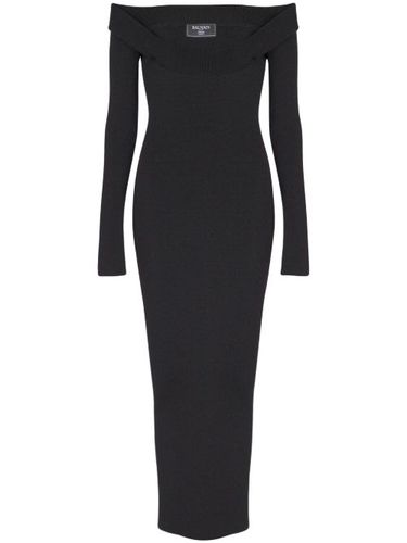 Robe en maille nervurée à coupe longue - Balmain - Modalova