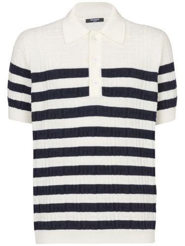 Polo en maille à rayures - Balmain - Modalova