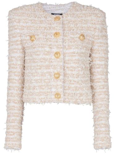 Veste crop en tweed - Balmain - Modalova