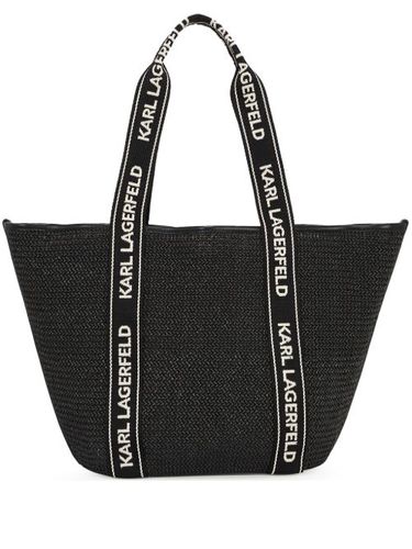 Sac de plage Signature en raphia - Karl Lagerfeld - Modalova