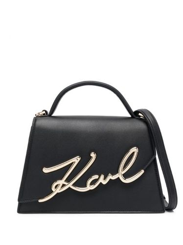 Sac à bandoulière Signature en cuir - Karl Lagerfeld - Modalova