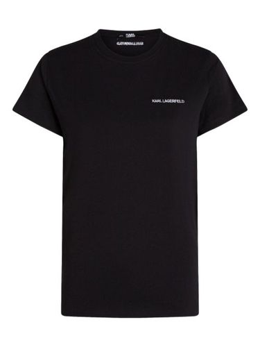 T-shirt en coton biologique à logo brodé - Karl Lagerfeld - Modalova