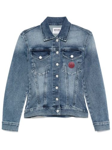 Veste en jean à patch logo - MOSCHINO JEANS - Modalova