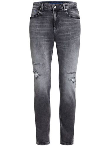 Jean droit à effet usé - Karl Lagerfeld Jeans - Modalova