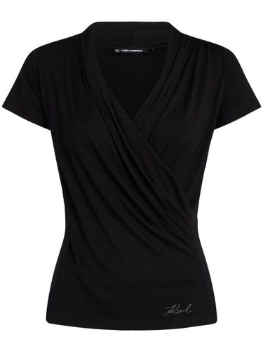 T-shirt à col v - Karl Lagerfeld - Modalova