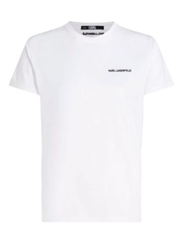 T-shirt en coton biologique à logo brodé - Karl Lagerfeld - Modalova