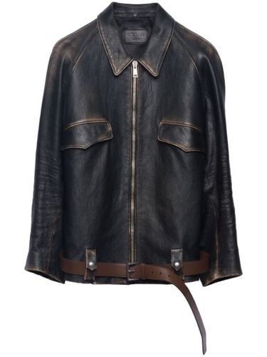Prada veste zippée en cuir - Noir - Prada - Modalova