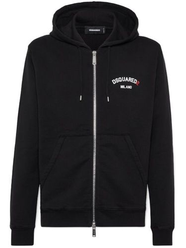 Hoodie zippé à logo imprimé - DSQUARED2 - Modalova
