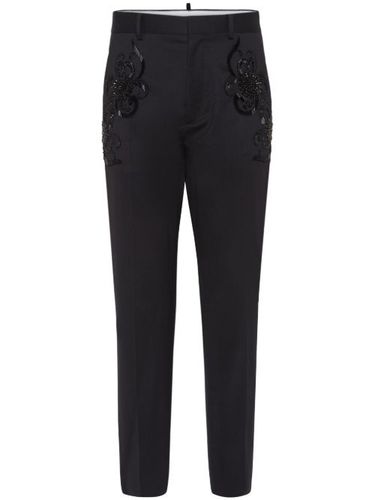 Pantalon fuselé à appliques fleurs - DSQUARED2 - Modalova
