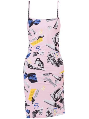 Robe courte à imprimé collage - MOSCHINO JEANS - Modalova